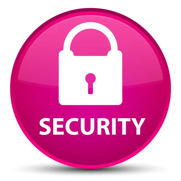 Seguridad (icono del candado) botón redondo rosa especial — Foto de Stock