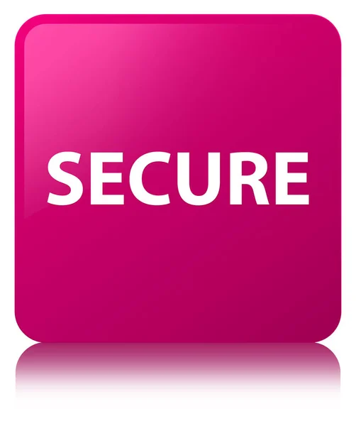 Secure pink square button — Stock Photo, Image