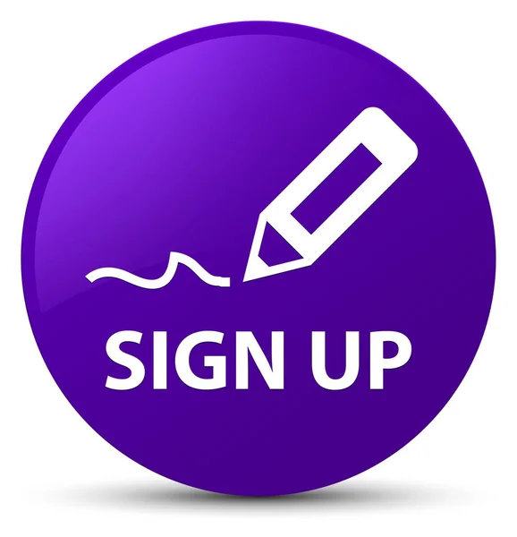 Sign up purple round button — Stock Photo, Image