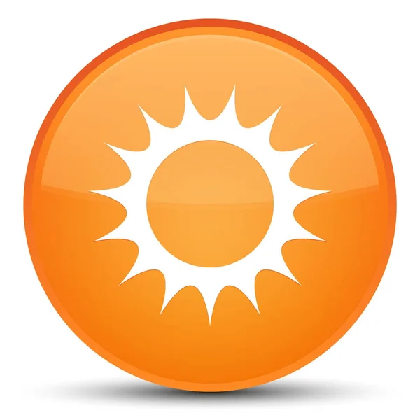 Icono del sol botón redondo naranja especial —  Fotos de Stock
