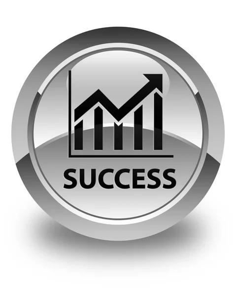 Başarı (istatistik simgesi) parlak beyaz yuvarlak düğmesi — Stok fotoğraf