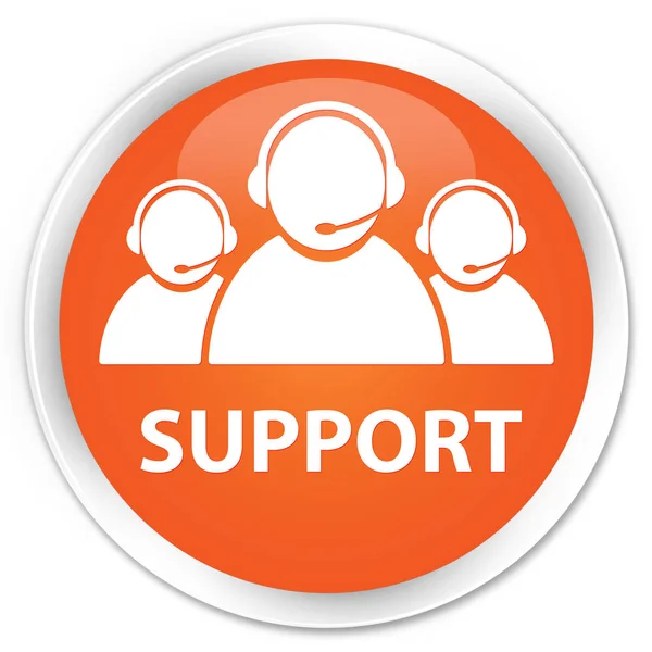 Stöd (customer care team ikon) premium orange runda knappen — Stockfoto