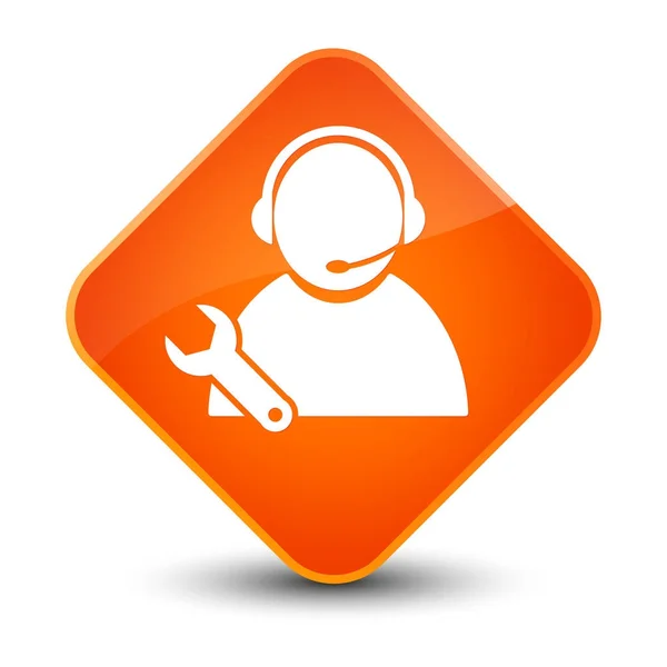 Tech support ikonknappen elegant orange diamant — Stockfoto