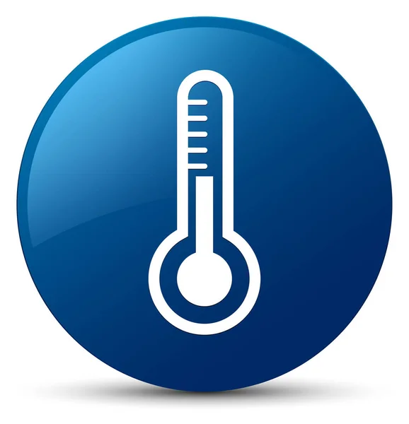 Thermometer-Symbol blauer runder Knopf — Stockfoto