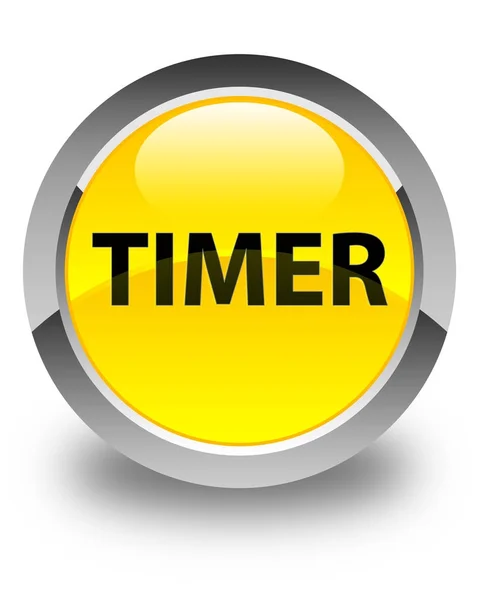 Timer pulsante rotondo giallo lucido — Foto Stock