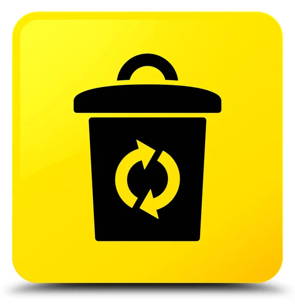 Prullenbak pictogram gele vierkante knop — Stockfoto