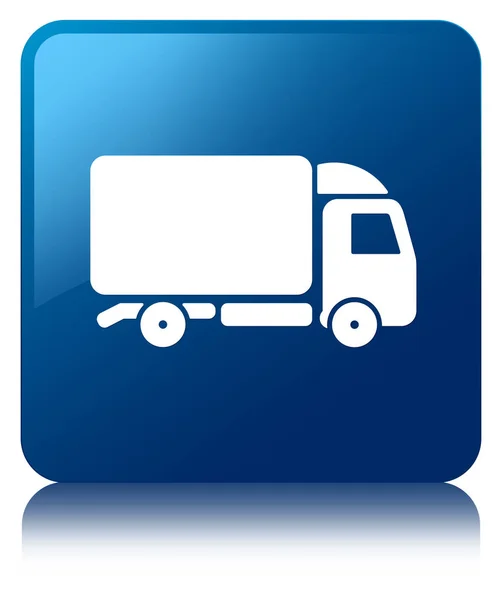 Truck icon blue square button — Stock Photo, Image