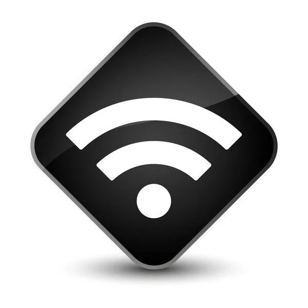 Іконка Wi-Fi елегантна чорна алмазна кнопка — стокове фото