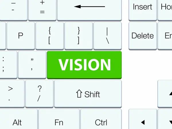 Visão botão teclado verde macio — Fotografia de Stock