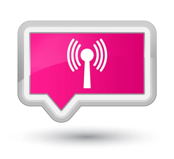 Prime růžový nápis tlačítko WLAN sítě — Stock fotografie