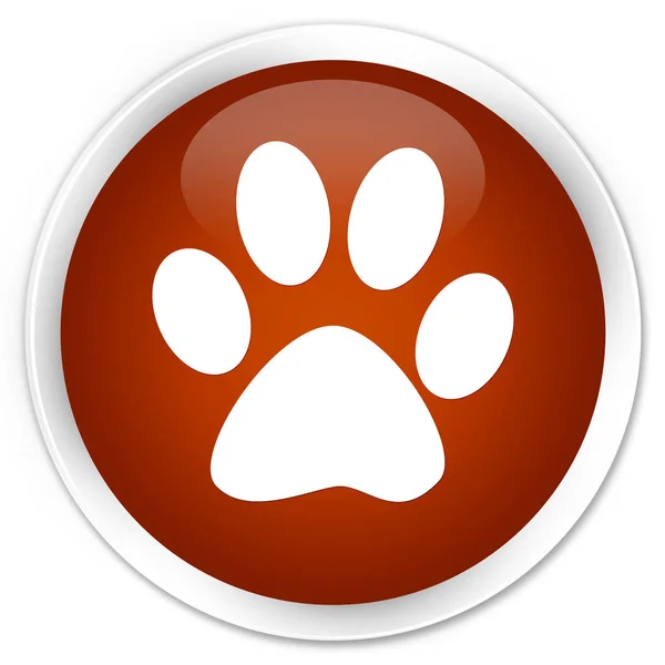 Icono de huella animal botón redondo marrón premium —  Fotos de Stock