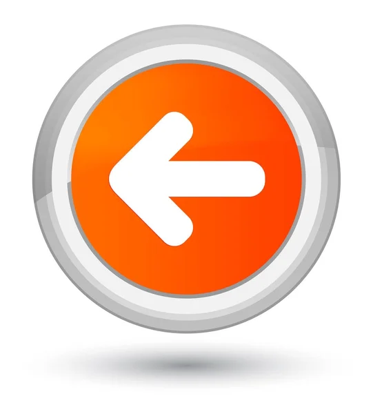 Icono flecha trasera primer botón redondo naranja — Foto de Stock