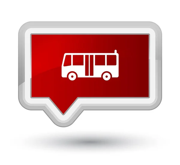 Busz ikon elsődleges vörös zászló gomb — Stock Fotó