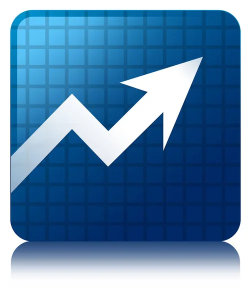 Business graph icon blue square button — Stock Photo, Image