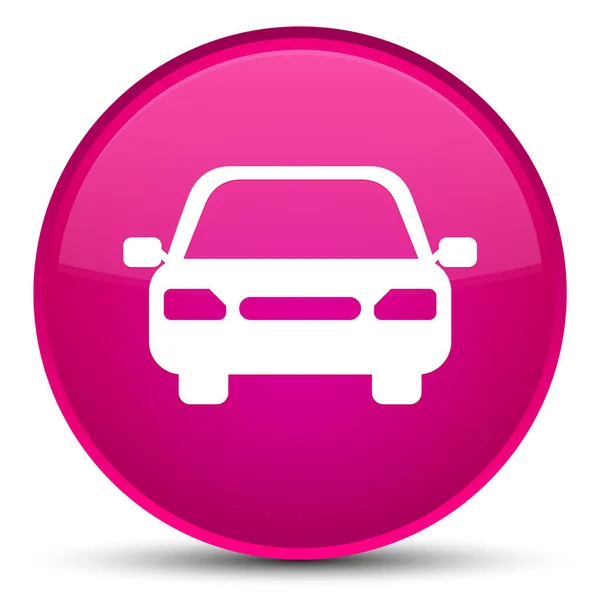 Ícone do carro botão redondo rosa especial — Fotografia de Stock