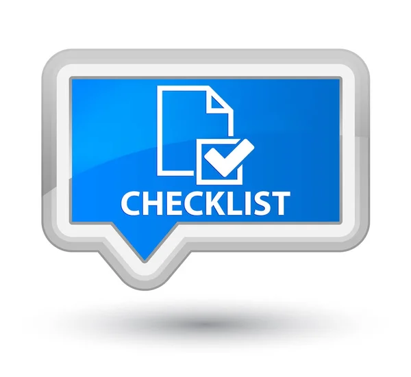 Checklist prime cyan blue banner button — Stock Photo, Image