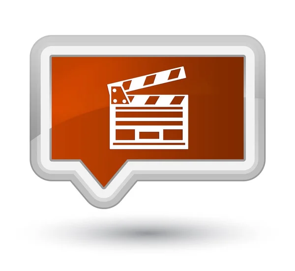 Cinema clip icon prime brown banner button — Stock Photo, Image