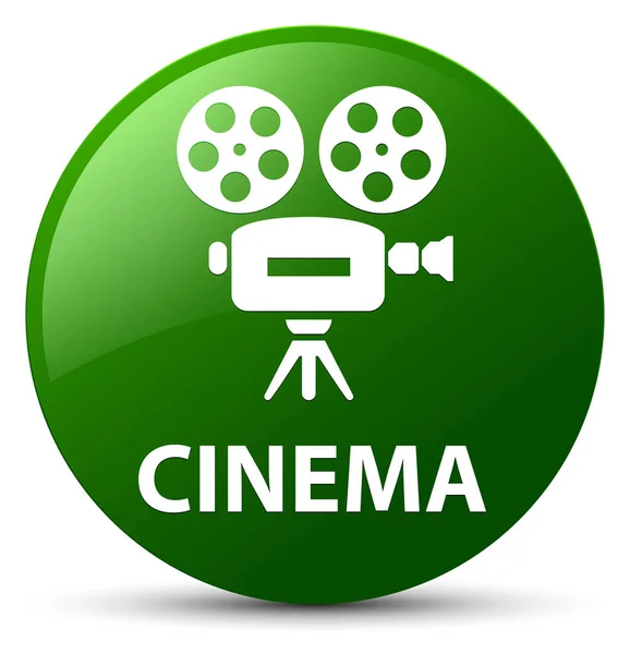 시네마 (비디오 카메라 아이콘) 녹색 라운드 버튼 — 스톡 사진