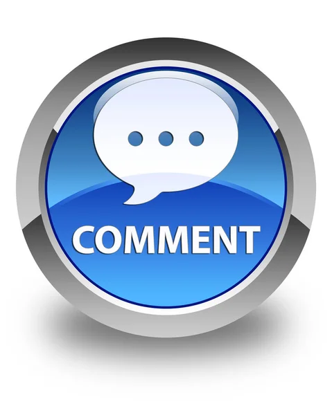 Comment (conversation icon) glossy blue round button — Stock Photo, Image