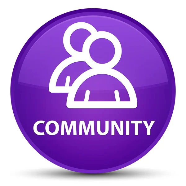Wspólnoty (grupa ikona) specjalne fioletowy okrągły przycisk — Zdjęcie stockowe