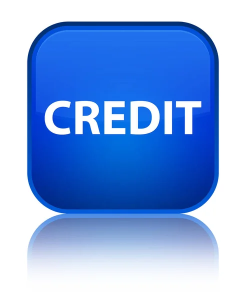 Crédito especial azul botón cuadrado —  Fotos de Stock