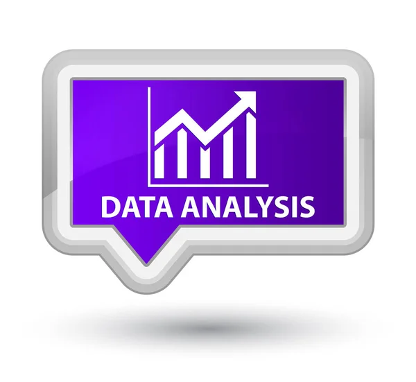 Analisis data (ikon statistik) tombol banner ungu utama — Stok Foto