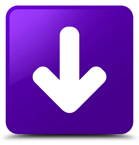 下载箭头图标紫色方形按钮 — 图库照片
