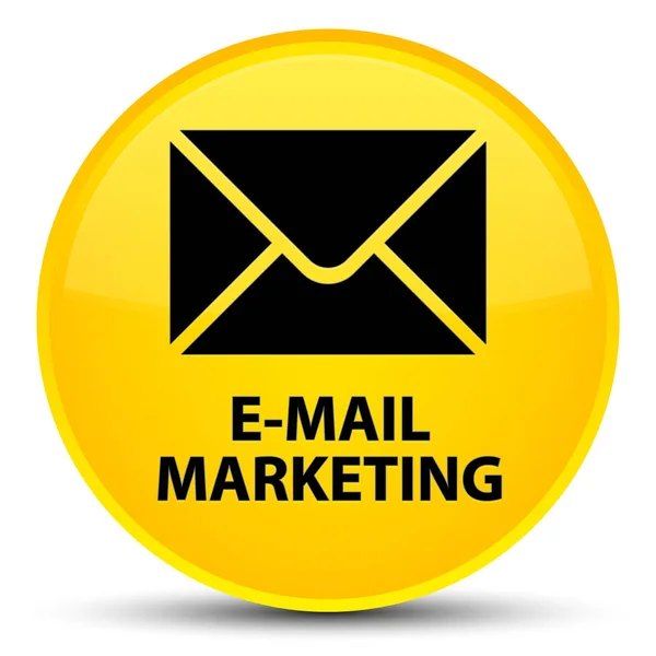 E-mail marketing speciale giallo pulsante rotondo — Foto Stock