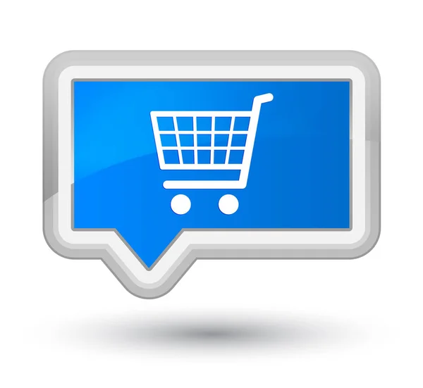 Ícone de comércio eletrônico ciano principal botão banner azul — Fotografia de Stock
