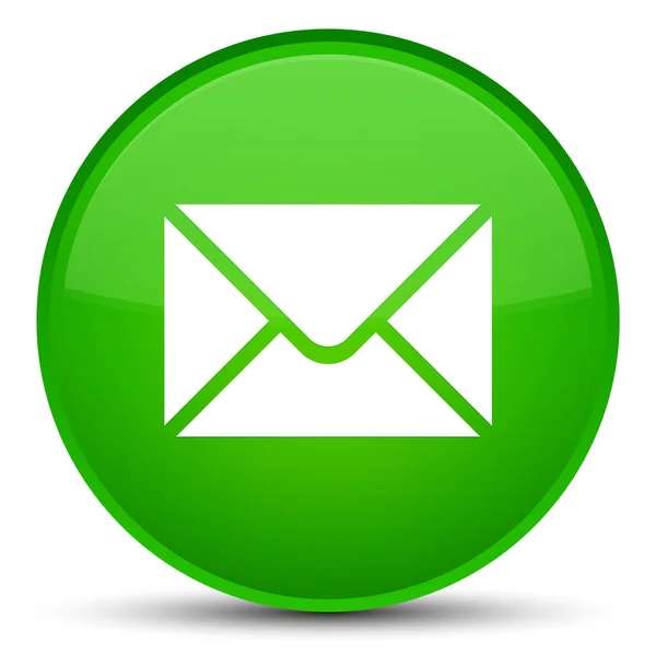 Піктограма електронної пошти спеціальна зелена кругла кнопка — стокове фото