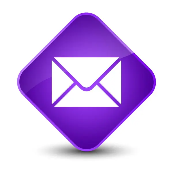 Icono de correo electrónico elegante botón de diamante púrpura — Foto de Stock