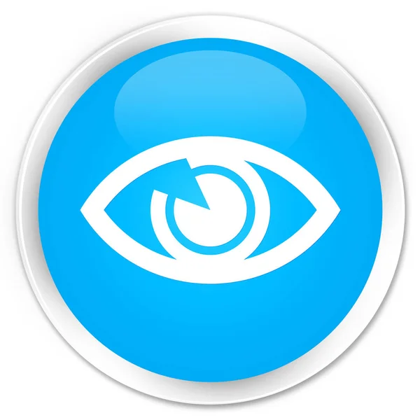 Eye icon premium cyan blue round button — Stock Photo, Image