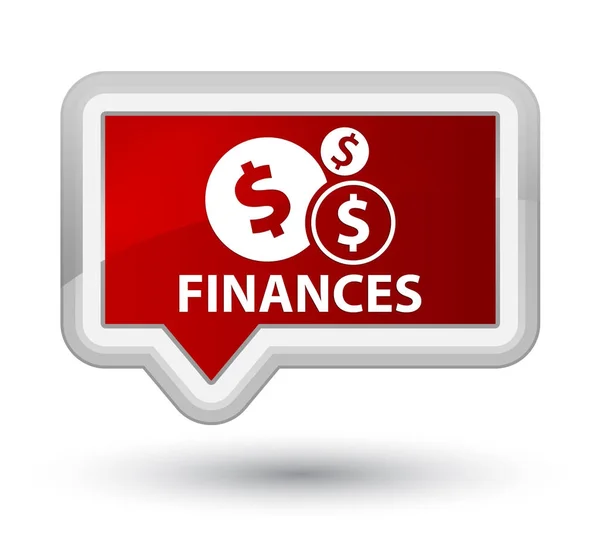 Finances (dollar sign) prime red banner button — Stock Photo, Image