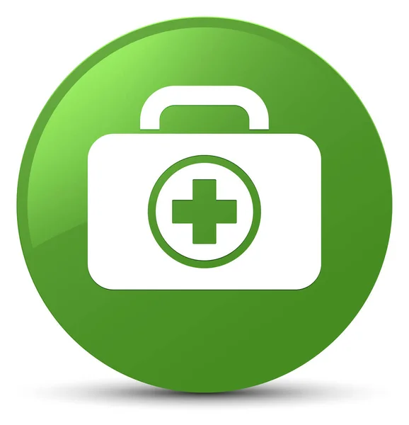 Kit di pronto soccorso icona morbida verde pulsante rotondo — Foto Stock