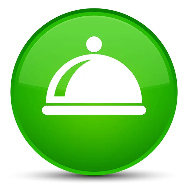 Food dish icon special green round button — Stock Photo, Image