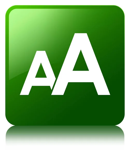 Yazı tipi boyutu simgesi yeşil kare düğme — Stok fotoğraf