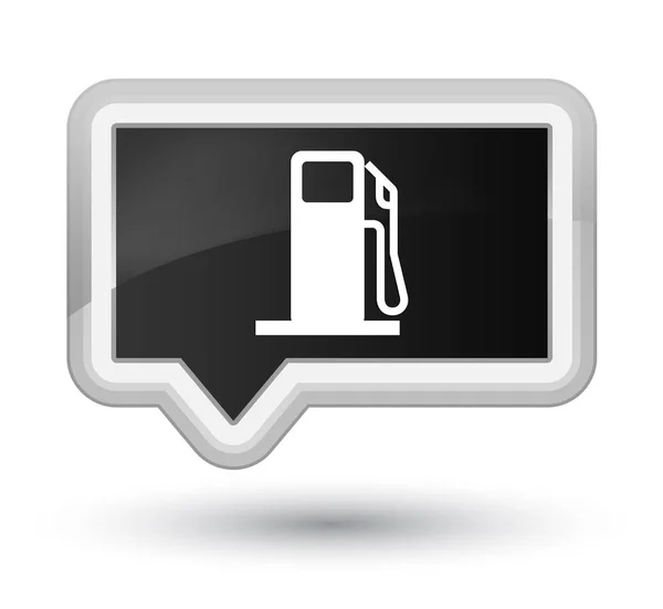 燃料ディスペンサー アイコン首相の黒いバナー ボタン — ストック写真