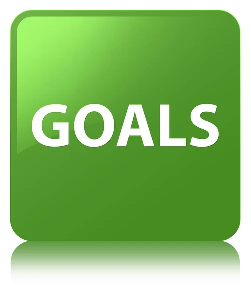 Goals soft green square button — Stock Photo, Image