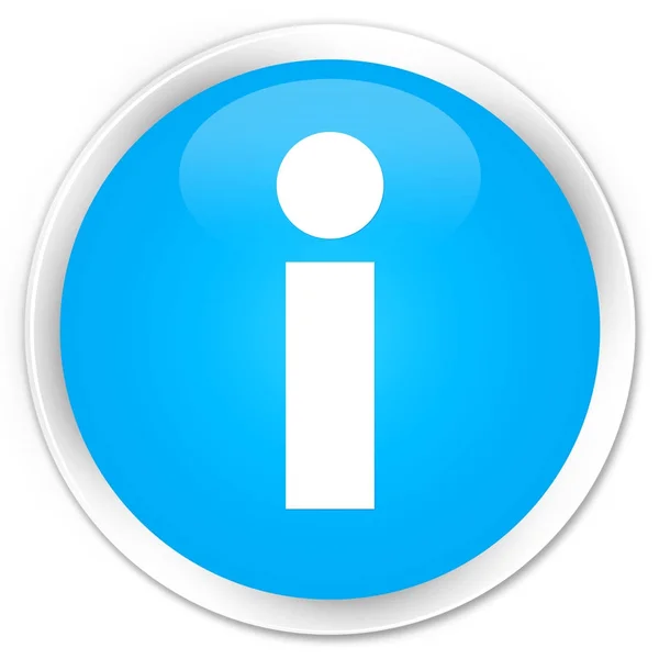 Icono de información premium botón redondo azul cian — Foto de Stock