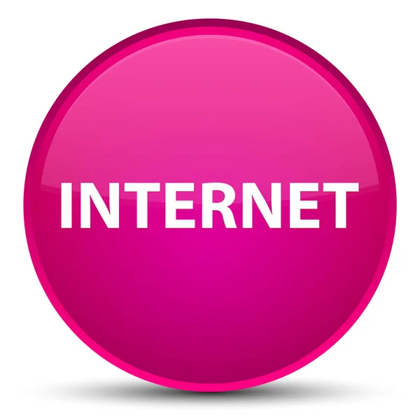 Internet speciell rosa runda knappen — Stockfoto