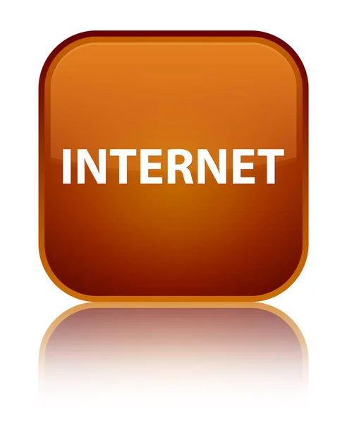 Internet bouton carré brun spécial — Photo