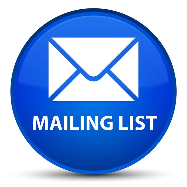 Mailing lijst speciale blauwe ronde knop — Stockfoto