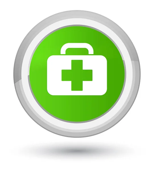 Medische tas eersteklas zachte groene ronde knoop van het pictogram — Stockfoto