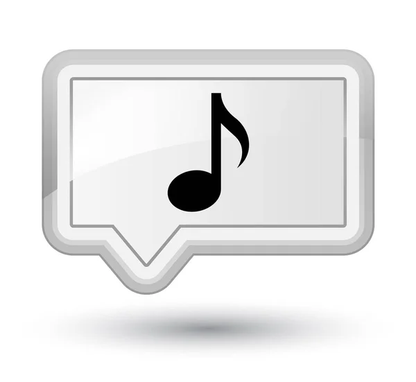 Muziek pictogram prime witte spandoek knop — Stockfoto
