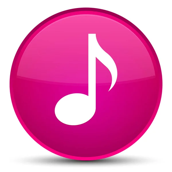 Hudební ikona speciální růžové kulaté tlačítko — Stock fotografie