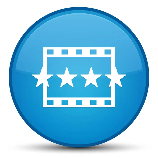 Movie reviews icon special cyan blue round button