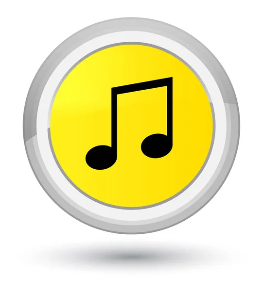 음악 아이콘 주요 노란색 라운드 버튼 — 스톡 사진
