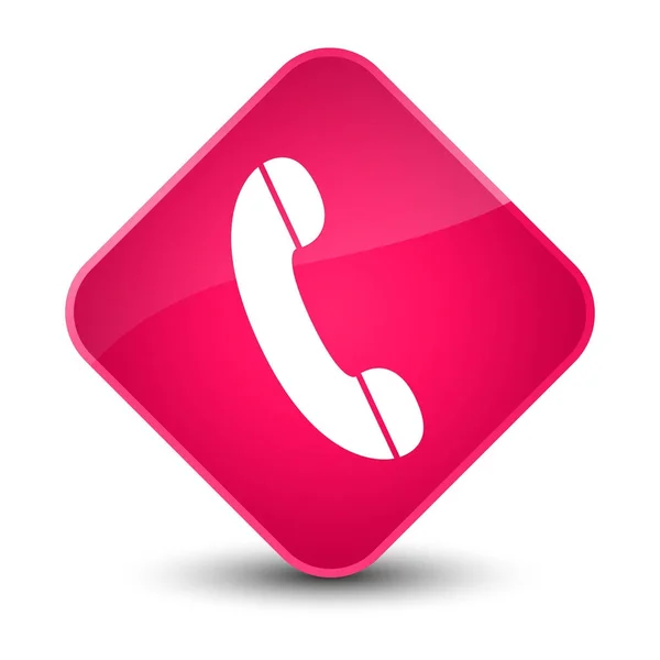 Telefon-Ikone eleganter rosa Diamant-Knopf — Stockfoto