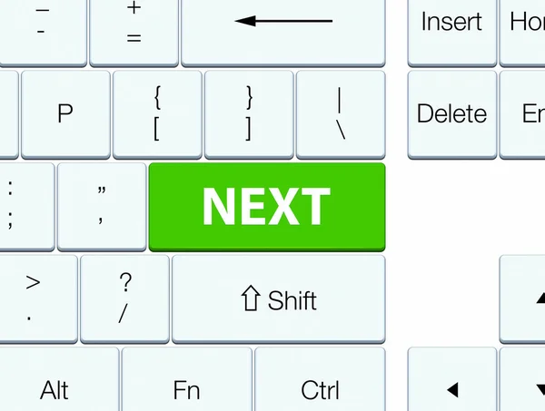 Siguiente botón de teclado verde suave — Foto de Stock