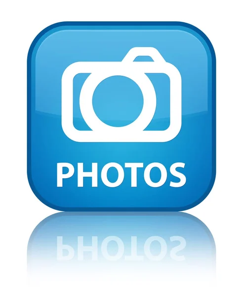 Fotos (Kamera-Symbol) spezielle cyanblaue quadratische Taste — Stockfoto